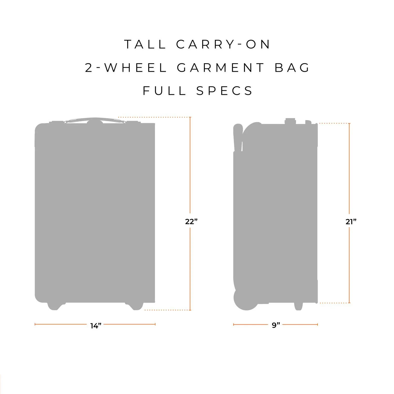 22" Carry-on 2-Wheel Garment Bag - Image 18
